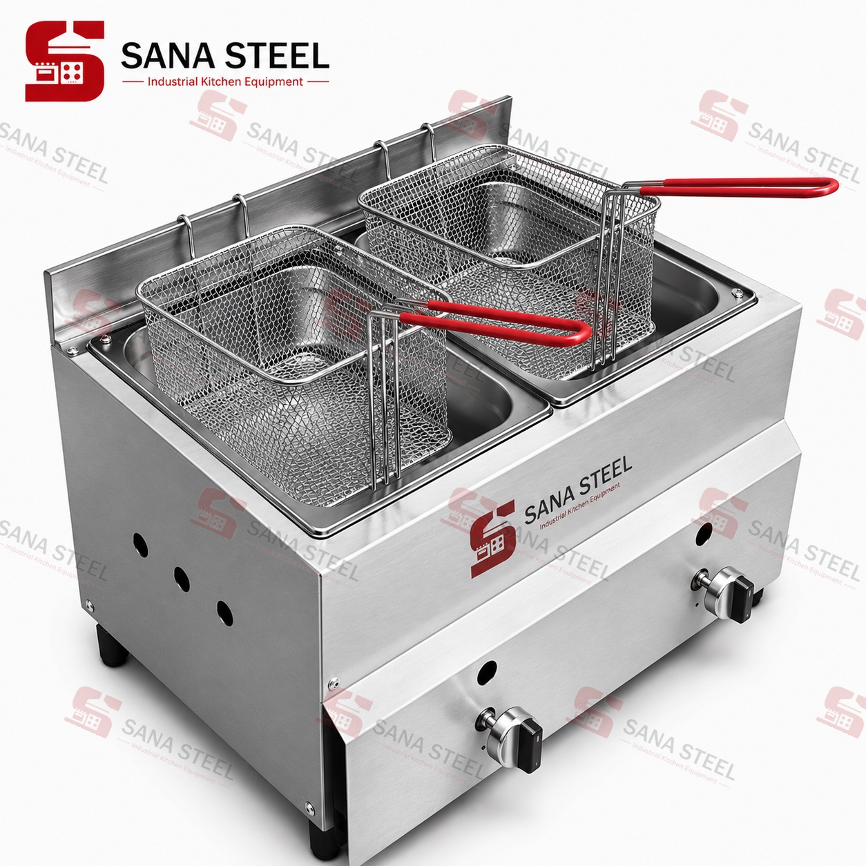 سرخکن دو لگن رومیزی سنا استیل