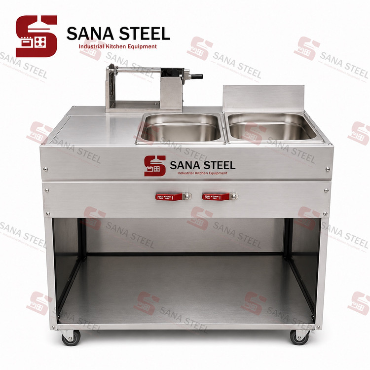 فر چیپس ساندویچی سرخکن دو لگن