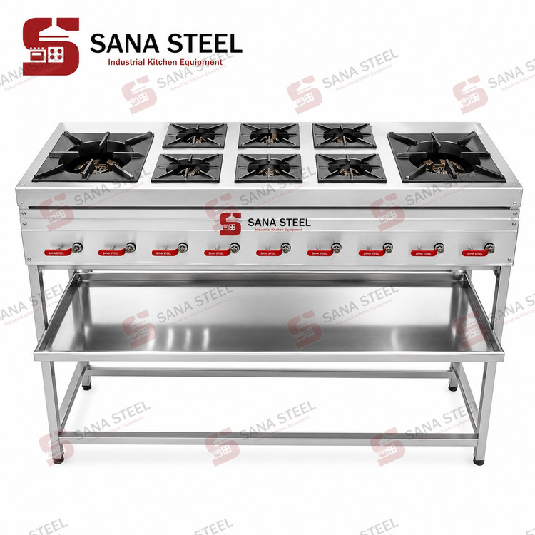 فر کته پز ۶ شعله با ۲ شعله خورشت پز خارجی صنعتی